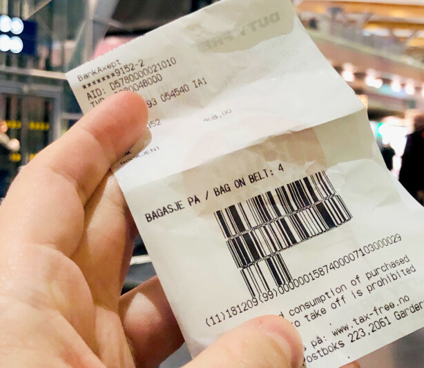 Ta en ekstra titt på taxfree-kvitteringen